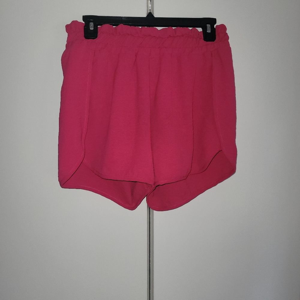 Gee Gee Elastic Waist Shorts Hot Pink - Picture 2 of 7